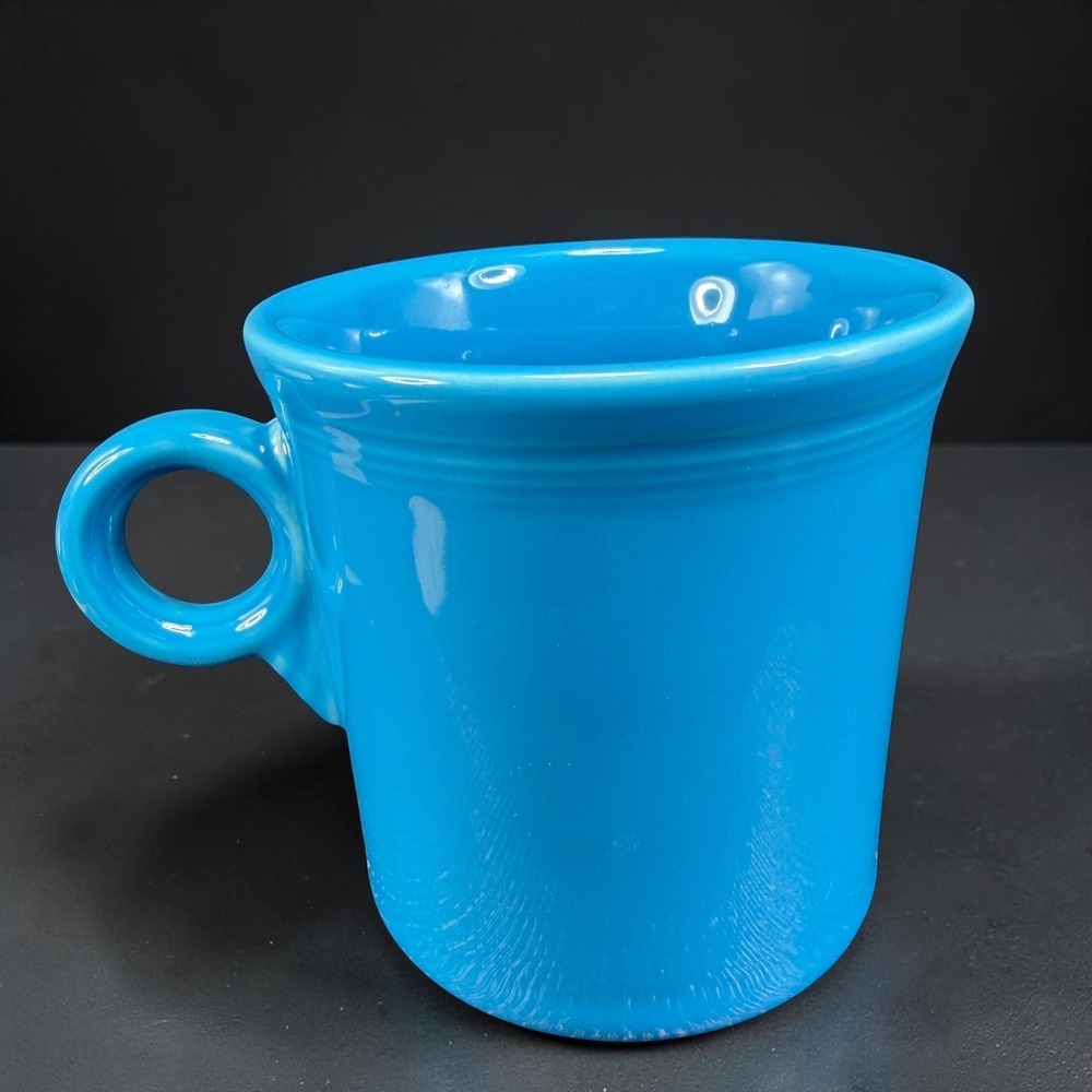 Fiesta Blue Ring Handle Mug Homer Laughlin USA 3.5in Ceramic Coffee Cup